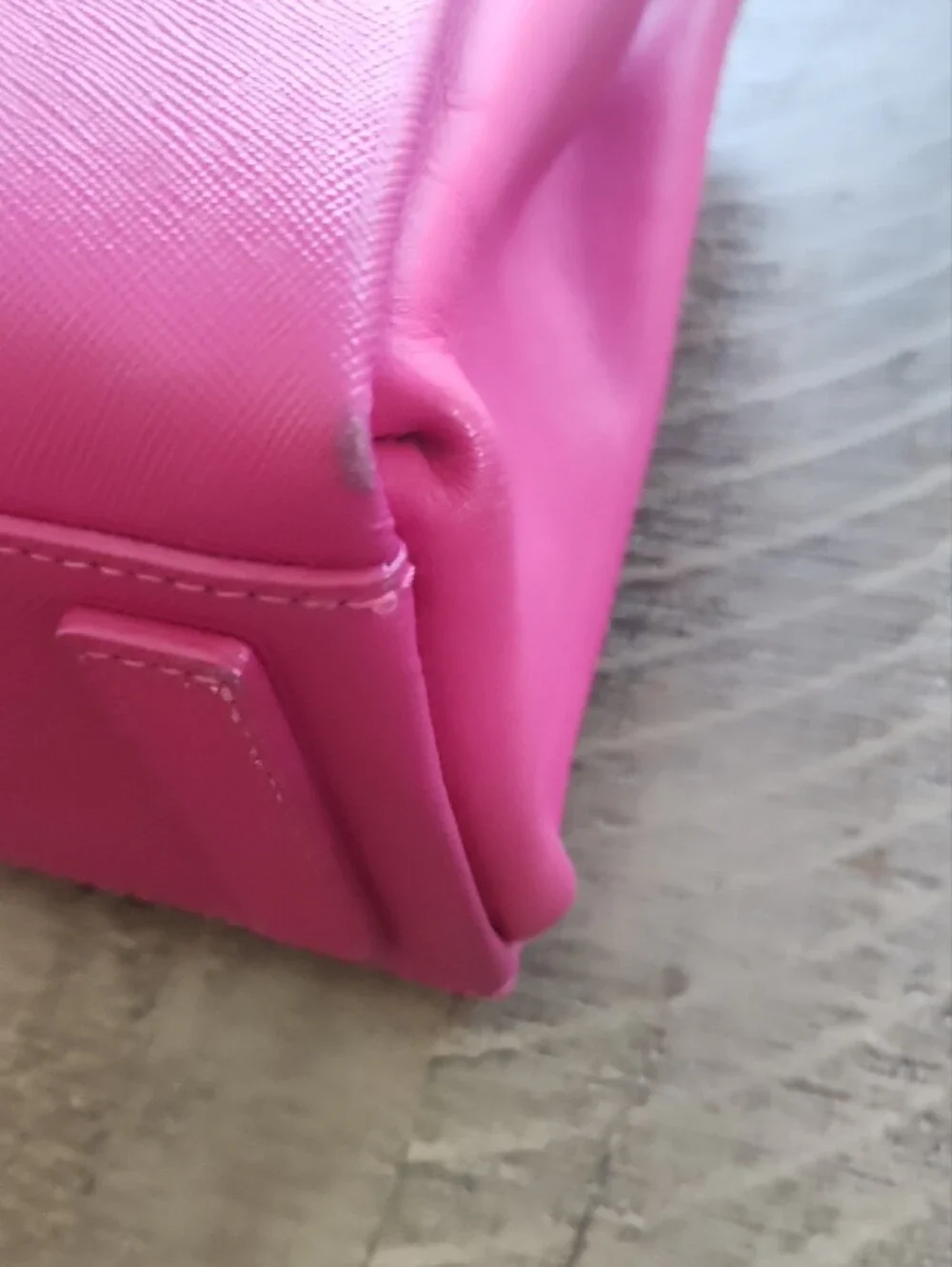 MCM Hot Fuschia Pink Leather Satchel with Gold Hardware